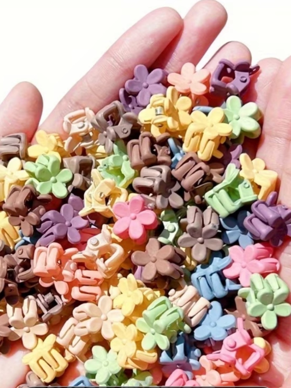 NWT Remi Essentials 50 Pieces Mini Hair Flower Clips - Multicolor